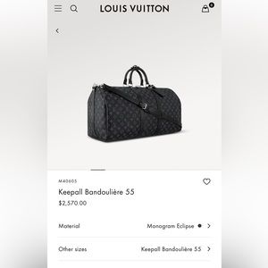 Louis Vuitton Keepall Bandoulière 55